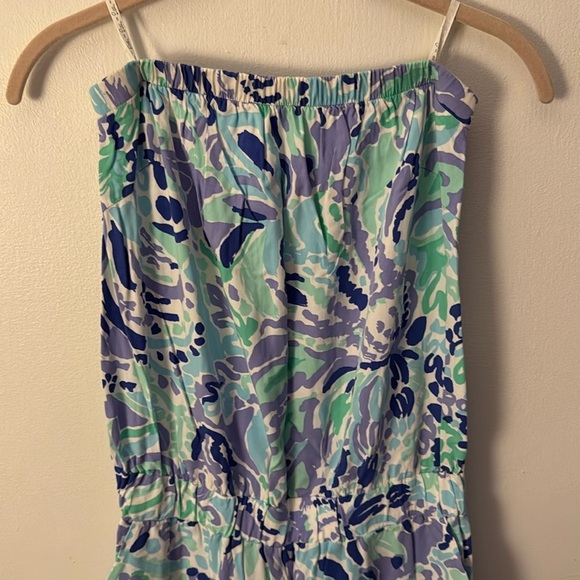 Lilly Pulitzer Pants - Lilly Pulitzer Blue and Green Floral Jumpsuit